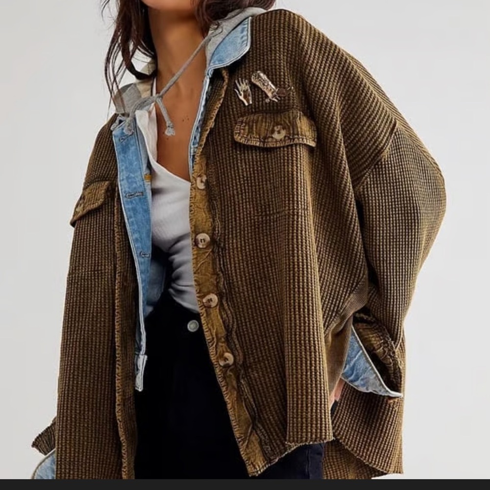 Free People FP One Scout Jacket Waffle Knit Cardigan